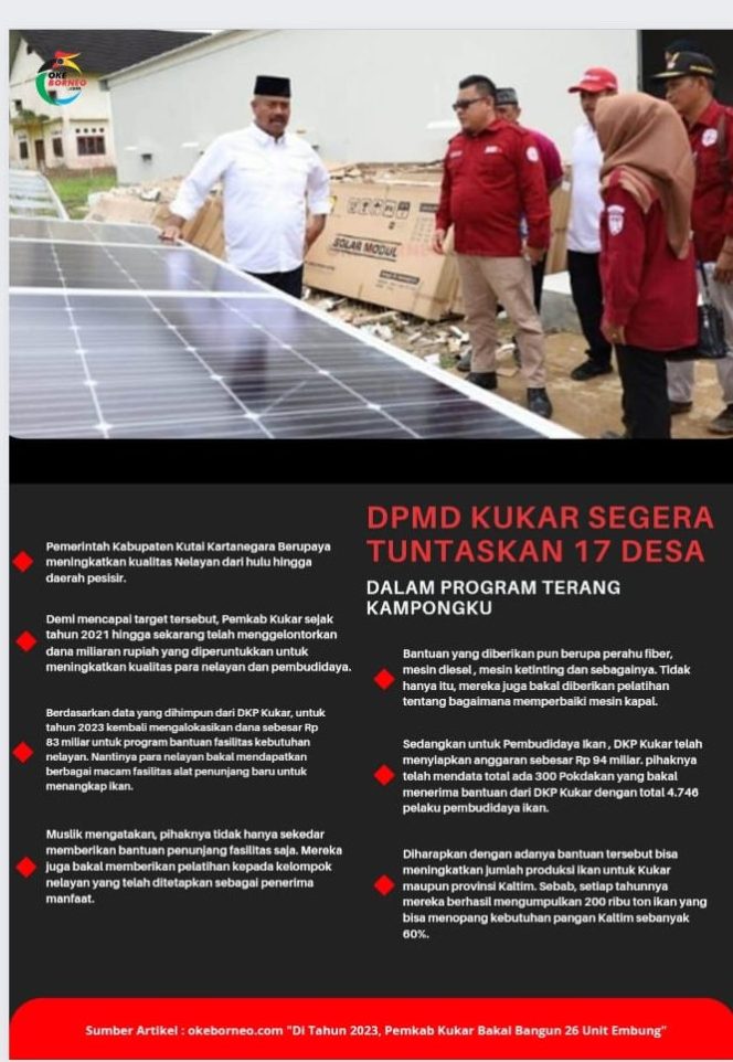 
DPMD Kukar Segera Tuntaskan 17 Desa dalam Program Terang Kampongku