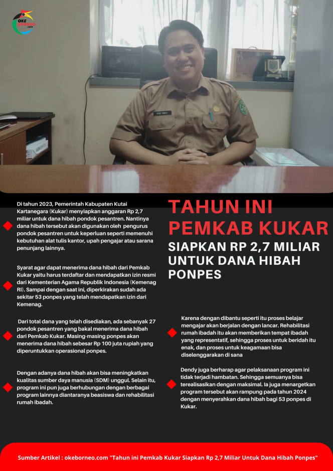 
Tahun ini Pemkab Kukar Siapkan Rp 2,7 Miliar Untuk Dana Hibah Ponpes