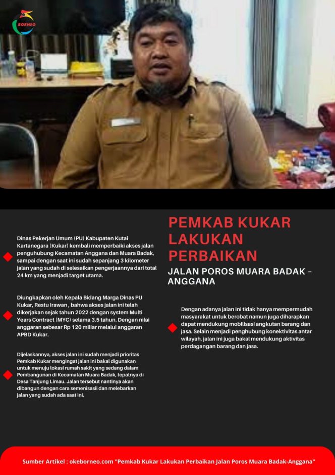 
Pemkab Kukar Lakukan Perbaikan Jalan Poros Muara Badak – Anggana