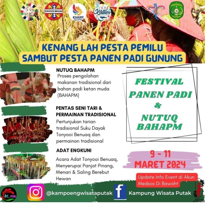 
Festival Panen Padi dan Nutuq Baham Dusun Putaq Bakal Digelar pada 9-11 Maret 2024