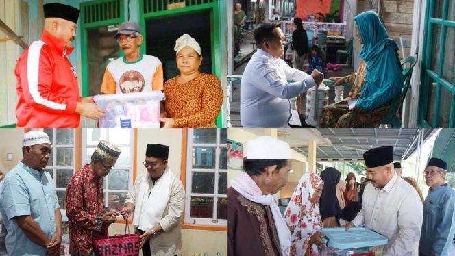 
Teks foto : Bupati dan Wakil Bupati Kukar saat membagikan bantuan kepada masyarakat selama Safari Ramadhan 