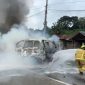 Mobil Terbakar di Mangkurawang