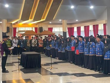 Suasana pelantikan kepala sekolah dan pejabat fungsional teknis di Pendopo Odah Etam, Tenggarong, Kamis, 9 Juli 2026. Pemkab Kukar melantik 127 kepala sekolah dan 93 pejabat fungsional. (Angga/okeborneo.com)